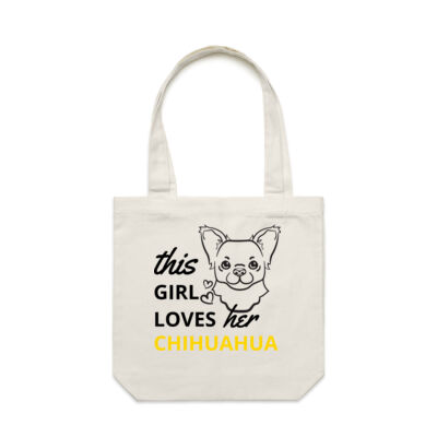 This Girl Loves Her Chihuahua - Carrie Tote Bag  Thumbnail