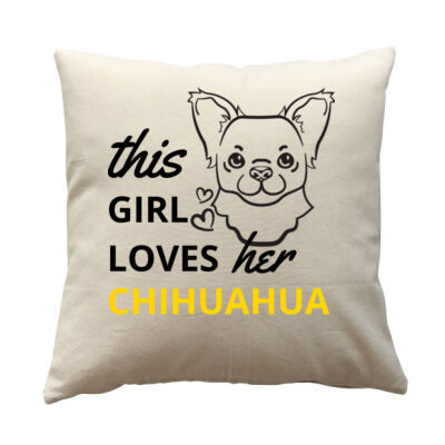 This Girl Loves Her Chihuahua - Cushion cover Thumbnail
