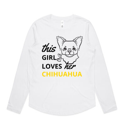 This Girl Loves Her Chihuahua - Womens Curve Longsleeve Tee Thumbnail