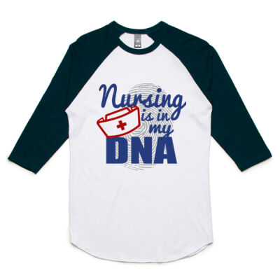 Nursing Is In My DNA - Unisex Raglan Tee Thumbnail