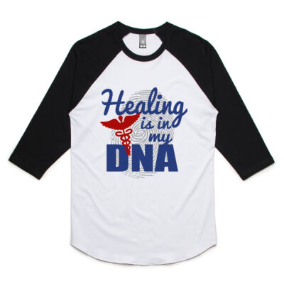 Healing Is In My DNA - Unisex Raglan Tee Thumbnail