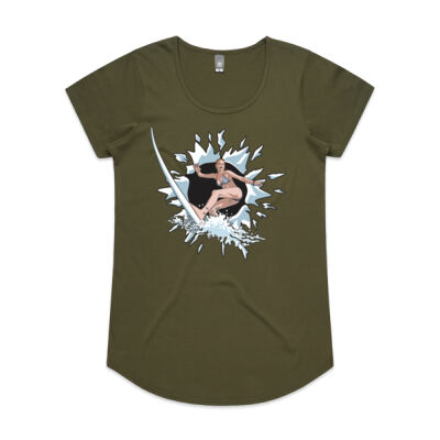 Breakout Surfing Woman - Womens Mali Tee Thumbnail