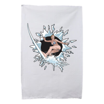 Breakout Surfing Woman - Tea Towel Thumbnail