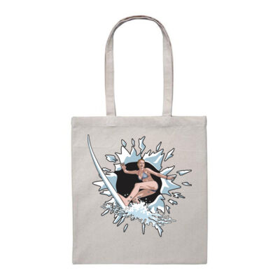Breakout Surfing Woman - Heavy Duty Canvas Tote Bag Thumbnail