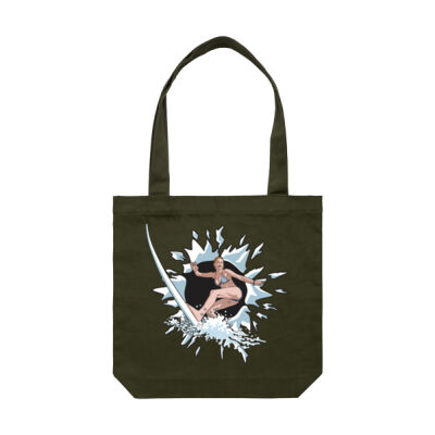 Breakout Surfing Woman - Carrie Tote Bag  Thumbnail