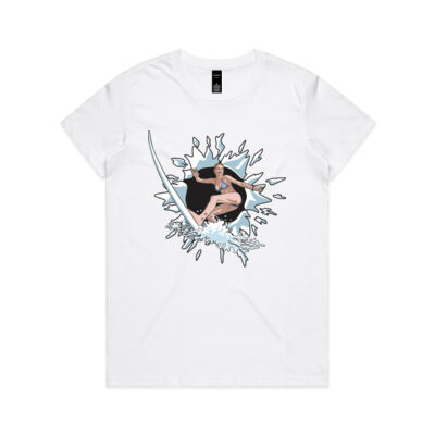 Breakout Surfing Woman - Womens Maple Tee Thumbnail