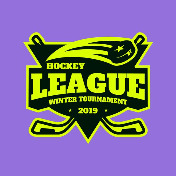 League Hockey Winter Tournament logo template Thumbnail
