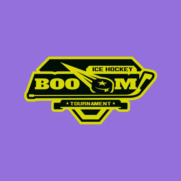 Boom Ice Hockey Tournament logo template Thumbnail