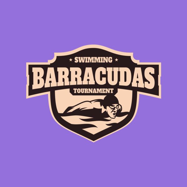 Barracudas Swimming Tournament logo template Thumbnail
